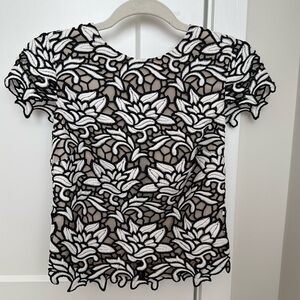 Alice + Olivia Lace Cap Sleeve Top